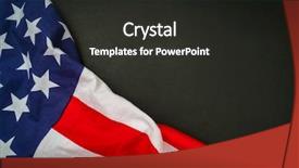  Presentation with american flag - PPT layouts featuring american flag on black background background and a dark gray colored foreground
