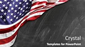  Presentation with american flag - PPT theme consisting of american-flag-on-blackboard-background background and a  colored foreground