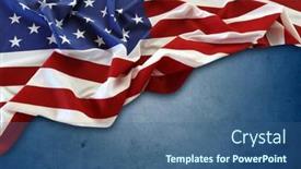  Presentation with broken wall american flag - Colorful PPT layouts enhanced with american-flag-on-blue-background backdrop and a ocean colored foreground
