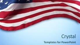  Presentation with grave marker american flag - Presentation theme with american flag on blue background background and a sky blue colored foreground