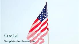  Presentation with water blue sky and peaceful - PPT theme featuring american flag on blue sky background and a sky blue colored foreground