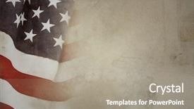  Presentation with america flag - Theme consisting of american flag on brown background background and a gray colored foreground