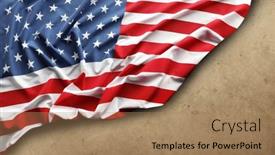  Presentation with american flag - Slide set with american-flag-on-brown-concrete background and a  colored foreground