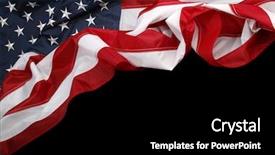  Presentation with black stars - Audience pleasing PPT theme consisting of american flag on dark background backdrop and a black colored foreground