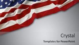  Presentation with usa flag - Cool new slides with american flag on grey background backdrop and a light gray colored foreground