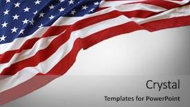 Presentation with usa flag - PPT theme consisting of american flag on grey background background and a light gray colored foreground