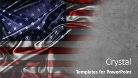  Presentation with american flag - Slides featuring american-flag-on-grey-concrete background and a  colored foreground