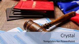  Presentation with immigration - Amazing slide deck having american flag on table legal backdrop and a light blue colored foreground