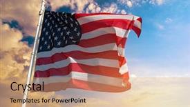  Presentation with usa flag - Audience pleasing presentation design consisting of american flag on the background backdrop and a coral colored foreground