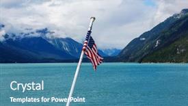  Presentation with american flag - PPT layouts having american flag on the boat background and a  colored foreground