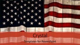  Presentation with wood - PPT theme with american flag painted on wood background and a red colored foreground