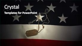  Presentation with free american flag - Beautiful PPT theme featuring american flag soldier - freedom is not free backdrop and a black colored foreground