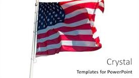  Presentation with american flag waving - Cool new PPT layouts with american flag waving isolated on white background backdrop and a white colored foreground