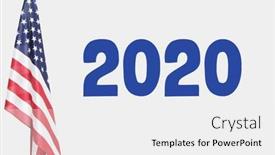  Presentation with 2020 - Audience pleasing slide deck consisting of american-flag-with-2020-written backdrop and a white colored foreground