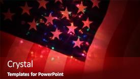 Presentation with red blue yellow - PPT theme featuring american-flag-with-colored-lights background and a crimson colored foreground