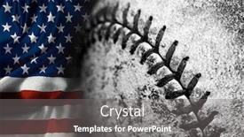  Presentation with baseball - Slides having american-flag-with-old-worn background and a gray colored foreground