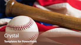  Presentation with vintage baseball - Audience pleasing PPT layouts consisting of american flag with vintage baseball backdrop and a  colored foreground