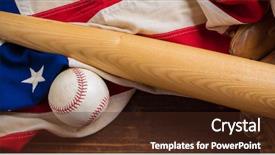  Presentation with vintage baseball - Theme with american flag with vintage baseball background and a tawny brown colored foreground