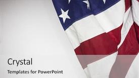  Presentation with wave - Beautiful slide set featuring american flag with white background backdrop and a white colored foreground