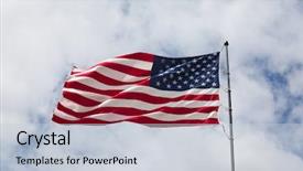  Presentation with military - Beautiful presentation theme featuring american flag backdrop and a lemonade colored foreground