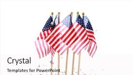  Presentation with confetti - Audience pleasing PPT layouts consisting of american flags with confetti isolated on white backdrop and a sky blue colored foreground