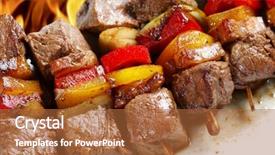  Presentation with food bbq - Colorful slide deck enhanced with american food - bbq backdrop and a red colored foreground