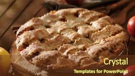  Presentation with baking freshly baked pie fresh - Slide deck featuring american food - freshly baked apple pie background and a tawny brown colored foreground