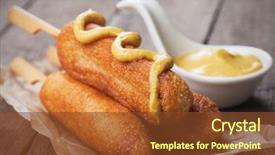  Presentation with dog food - Cool new PPT theme with american food - home made corn dog fried backdrop and a tawny brown colored foreground