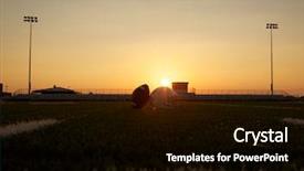  Presentation with football field - Theme enhanced with american football and helmet background and a black colored foreground