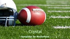 Presentation with football field - Slides having american-football-and-helmet background and a tawny brown colored foreground