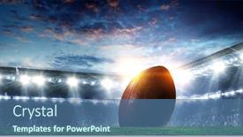  Presentation with american football - Audience pleasing presentation theme consisting of american-football-arena-mixed-media backdrop and a ocean colored foreground