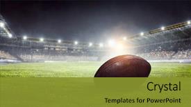  Presentation with american football - Theme enhanced with american football arena mixed media background and a gold colored foreground