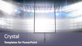  Presentation with american football - PPT theme enhanced with american football arena with flashlight background and a  colored foreground