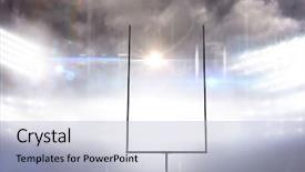  Presentation with american football - Presentation theme featuring american football arena with flashlight background and a  colored foreground