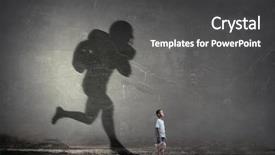  Presentation with champion - Presentation theme featuring american football champion background and a dark gray colored foreground