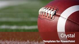  Presentation with football field - PPT theme featuring american football close up background and a tawny brown colored foreground
