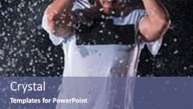  Presentation with football field - Slide set having american-football-field-lonely-athlete background and a ocean colored foreground