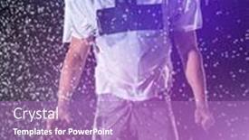  Presentation with football field - Slides featuring american-football-field-lonely-athlete background and a coral colored foreground