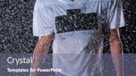  Presentation with football field - Presentation theme with american-football-field-lonely-athlete background and a gray colored foreground