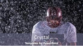  Presentation with football blue - PPT theme enhanced with american-football-field-lonely-athlete background and a gray colored foreground