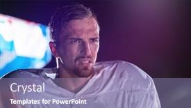  Presentation with football field - PPT layouts enhanced with american-football-field-lonely-athlete background and a coral colored foreground