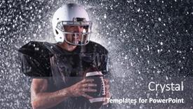  Presentation with football field - Slides having american-football-field-lonely-athlete background and a gray colored foreground