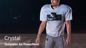  Presentation with football field - PPT layouts featuring american-football-field-lonely-athlete background and a dark gray colored foreground