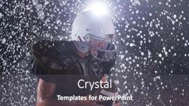  Presentation with football field - Slides consisting of american-football-field-lonely-athlete background and a dark gray colored foreground