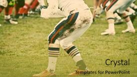  Presentation with american football - Audience pleasing slide set consisting of american football game - retro style backdrop and a gold colored foreground
