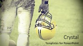  Presentation with football game security - Cool new presentation design with american football game - retro styled backdrop and a mint green colored foreground