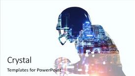  Presentation with football game security - Audience pleasing theme consisting of american football game mixed media backdrop and a  colored foreground