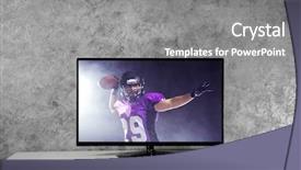  Presentation with television watching - Beautiful slides featuring american football game on television backdrop and a gray colored foreground