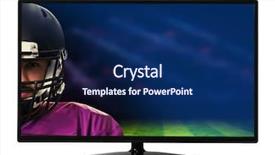  Presentation with television watching - Slide deck consisting of american football game on television background and a navy blue colored foreground