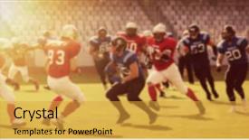  Presentation with football field - PPT theme with focus background of the field background and a gold colored foreground